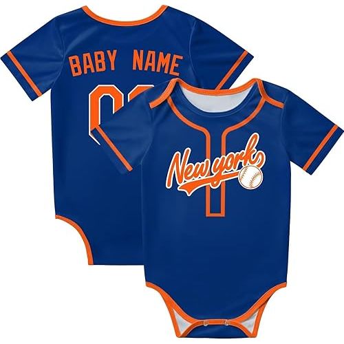 KREDE Baby Clothes Unisex Bodysuit Personalized Custom Baby Name Number for Boy Girl
