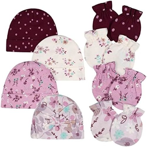 Gerber baby-girls Cap and Mitten Sets