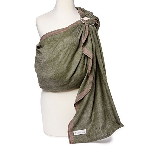 Hip Baby Wrap Ring Sling Baby Carrier for Infants and Toddlers - Beautiful, 100% Soft Cotton Baby Wraps Carrier for Babies 8-35 lbs - Perfect Baby Shower Gifts Moms and Dads - Nursing Cover (Olive)