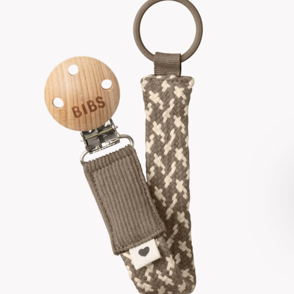 BIBS Pacifier Clip Dark Oak & Vanilla | bibsworld.com – Bibsworld store US