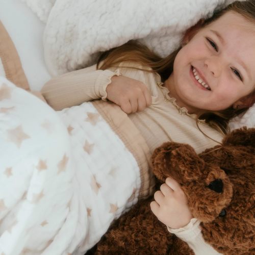 Organic Cotton Baby Blanket | Toddler Quilt "Neutral Star"