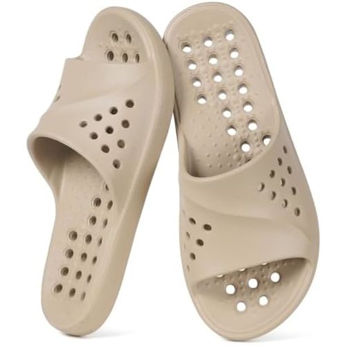 Gaatpot Shower Shoes for Womens Mens Massage Pool Slides with Arch Support Quick Drying Beach Slippers Summer Non Slip Bathroom Indoor Outdoor House Sandals with Drain Holes
