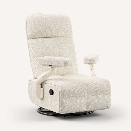 MAMAZING Lullacloud Manual Nursery Glider Chair With Multi Position Armrests And Adjustable Headrest - Beige | Wayfair