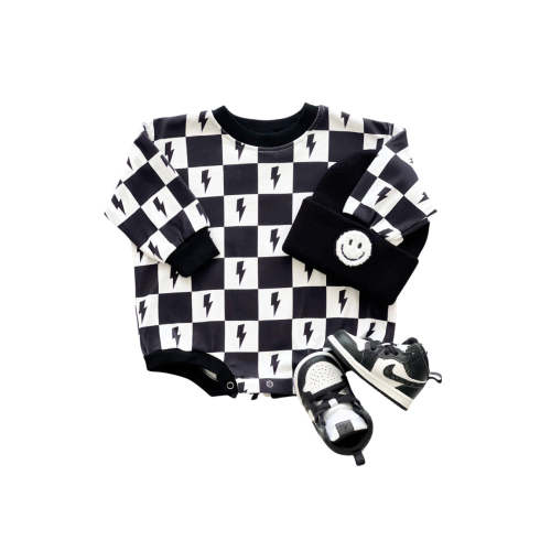 LPK Bubble Romper - Charcoal Bolts