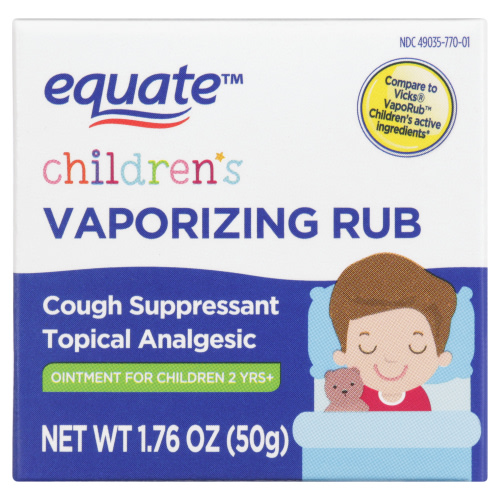 Equate Children's Vaporizing Rub Ointment, Ages 2+, 1.76 oz, Compare to Vicks® VapoRub™ Children's Active Ingredients