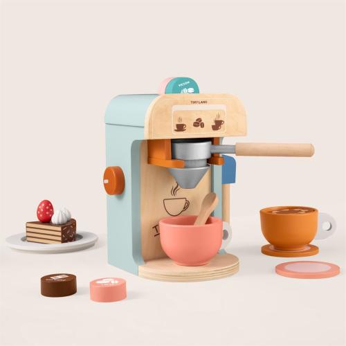 Tiny Land® Wooden Kids Play Coffee Maker Set