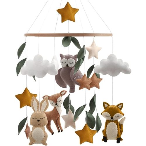 Woodland Baby Mobile for Crib Forest Animal Nursery Mobiles Gender Neutral Woodland Theme Nursery Ddcor