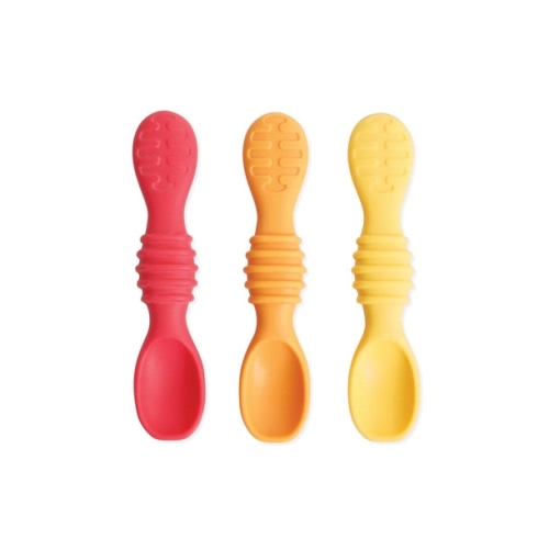 2-in-1 Silicone Baby Feeding Spoon Trio in Tutti Frutti | Bumkins