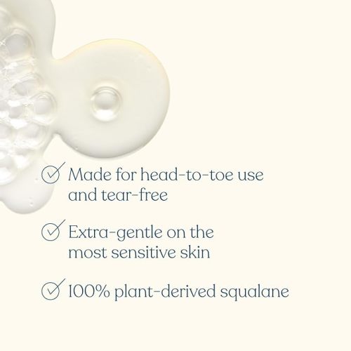 Pipette Baby Shampoo and Body Wash - Fragrance Free, Tear-Free Bath Time, Hypoallergenic, Moisturizing Plant-Derived Squalane, New Formula, 11.8 fl oz