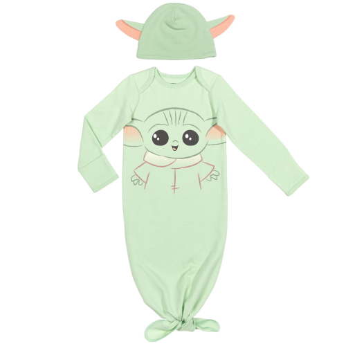 Star Wars The Child Newborn Baby Boys Sleeper Gown and Hat Newborn to Infant