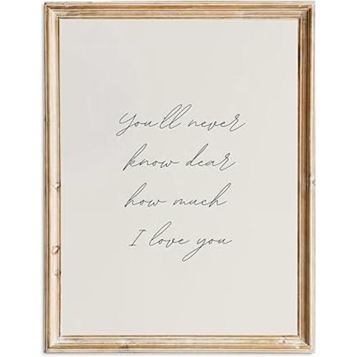 Vintage Nursery Wall Art Farmhouse Kid's Room Decor Print Vintage Baby Love Quote Poster Baby Girl & Boy Nursery Wall Decor Toddler Room Bedroom Playroom Poster Neutral Color Beige, 12"x16" Unframed