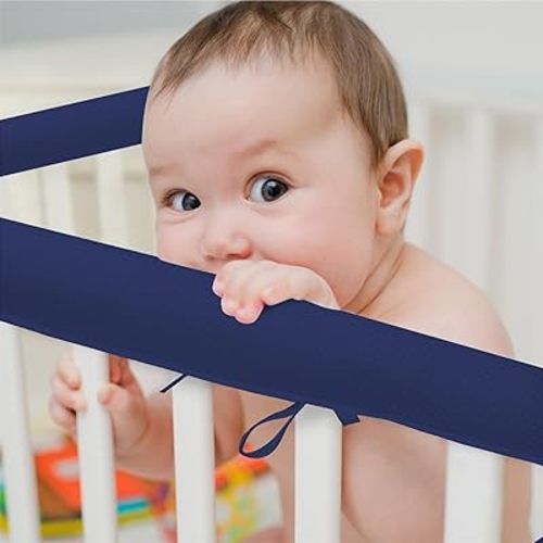 4PCS Covers for Teething, Long Corner Edge Protector Strip,Soft Cotton Anti-Collision Strip Corner Cover Set (Blue)
