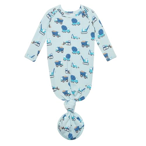 Posh Peanut Newborn Knotted Baby Gowns 0-3 Months - Easy-Tie Hospital Outfit Viscose from Bamboo Sleepers for Baby Boy & Girl