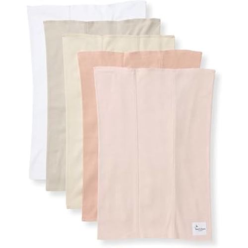 Burt's Bees Baby Infant Burp Cloths, 100% Organic Cotton Extra Absorbent Soft Fabric Drool Cloths, 5-Pack Newborn Must-Have Essential Large Burping Cloths, One Size 17 x 11.75 Inches