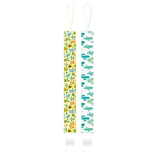 XIRQI 2Pcs Pacifier Clip,Safe and Eco-Friendly Materials Pacifier Holder,Simple and Cute Design Binky Clips