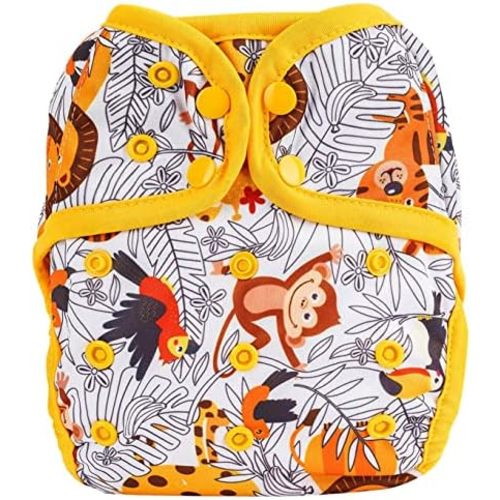 OsoCozy One Size Reusable Cloth Diaper Covers - Adjustable Snap Fit & Double Leg Gussets. Fits Babies from 8-35 Pounds.