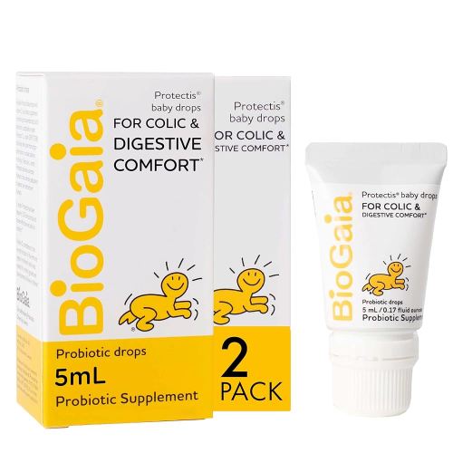 BioGaia Protectis Baby Probiotic Drops | Baby Essentials for Colic & Gas Relief | Safe for Newborns | Ease Crying, Fussing, Colic, Gas, Spit-ups & Constipation | No Dairy, Soy & Gluten | 5mL (2-Pack)