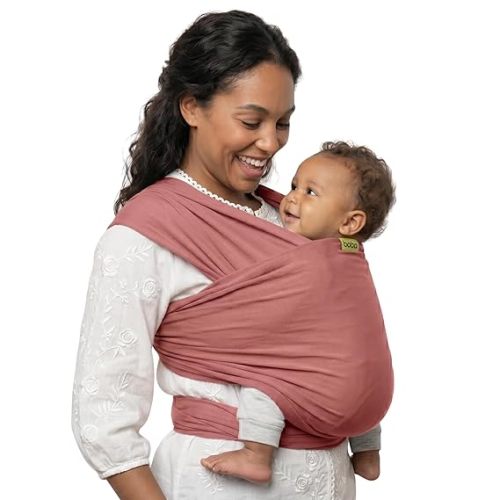 Boba Baby Wrap Carrier – Original Baby Sling Carrier for Newborns (7–35 lbs), Soft, Secure, Hands-Free & Ergonomic, Ideal for Comfortable Bonding, New Parents (Dusty Pink)