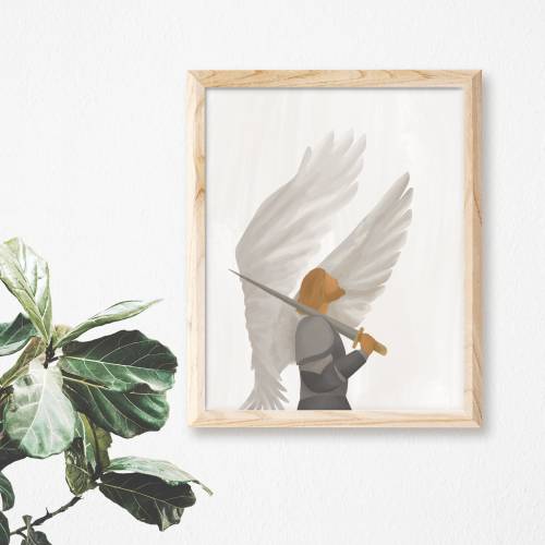Saint Michael the Archangel | Catholic Saints | Guardian Angel | Catholic Art Print | Christian Wall Decor | Art for Nursery |