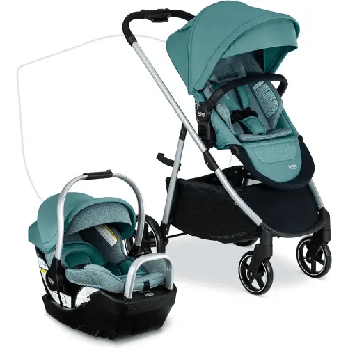 Britax Willow Grove SC Baby Travel System, Infant Car Seat and Stroller Combo with Alpine Base, ClickTight Technology, SafeWash, Pindot Jade