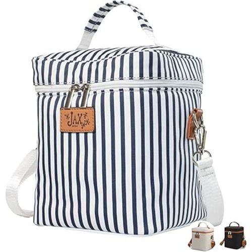 Breastmilk Cooler Bag - Insulated Container for 6 Tall Bottles Storage Bags - Baby Bottle Bag Caddy Keeps Milk or Formula Cold - Adjustable Shoulder Strap, Handle, Mesh Pocket for Ice Pack