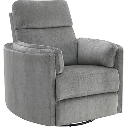 Acme Sagen Wooden Glider Recliner with Swivel in Charcoal