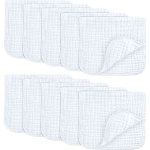 Muslin Burp Cloths - Pack of 10