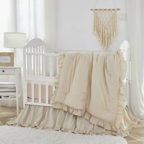 Crib Bedding Set-Nursery Set Beige