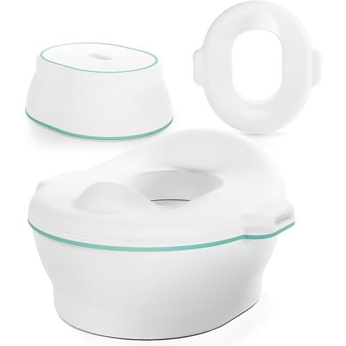 Frida Baby 3-in-1 Grow-With-Me Toddler Potty Training Toilet, Toddler Potty, Toilet Topper Training Seat and Step Stool, Easy-to-Clean Potty Training System