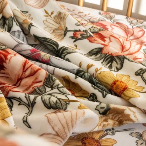Vintage Earthy Floral Minky Blanket