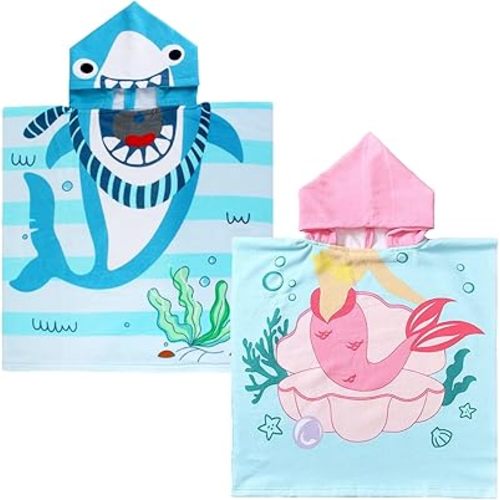NovForth Bath Towel for Toddler Boys, Pool Hooded Towel for Kids, Hooded Beach Towel Poncho for Bath/Pool/Beach Swim Cover