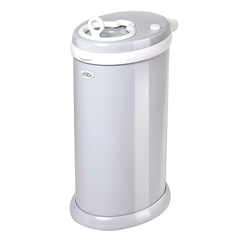 Ubbi Steel Diaper Pail, Odor Locking, No Special Bag Required, Award-Winning, Registry Must-Have, Gray