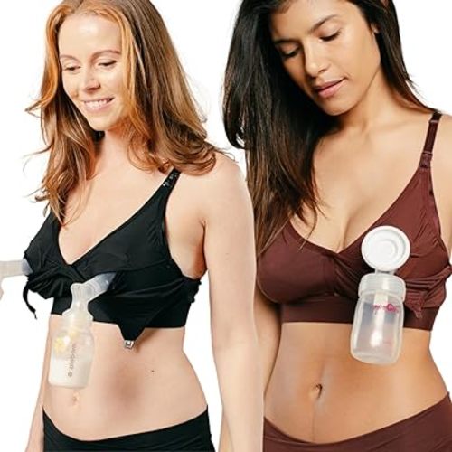 Supermom Pumping and Nursing Bra, Hands Free Nursing Bra for Pumping, Breastfeeding Bras for Women, Comfortable Maternity Bra