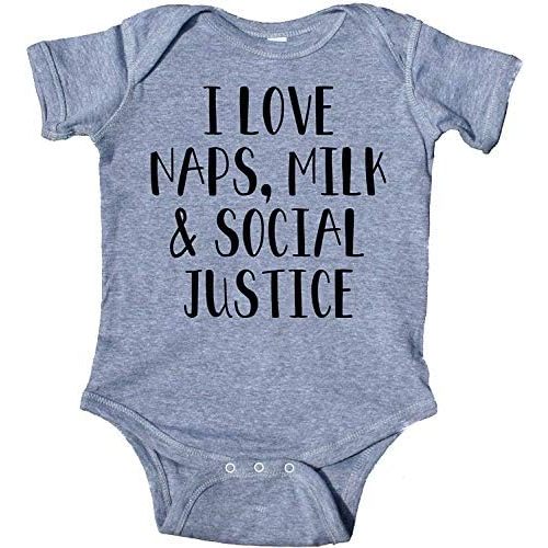 I Love Naps Milk and Social Justice Baby Romper Feminist Bodysuit Baby Clothes