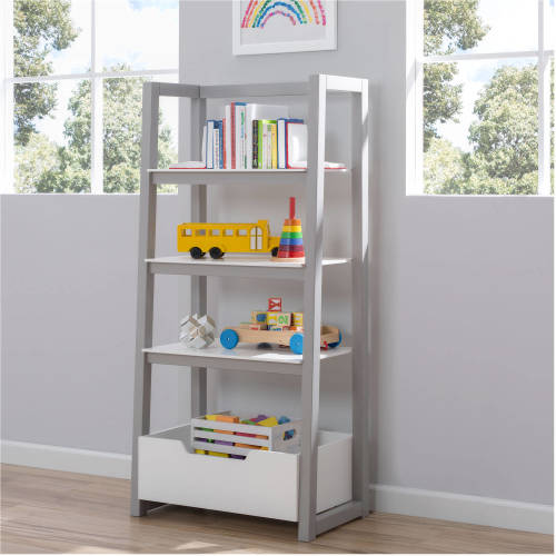 Delta Children Gateway Ladder Shelf, Grey/White