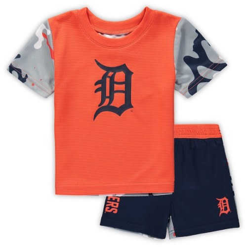 Newborn & Infant Detroit Tigers Orange/Navy Pinch Hitter T-Shirt & Shorts Set