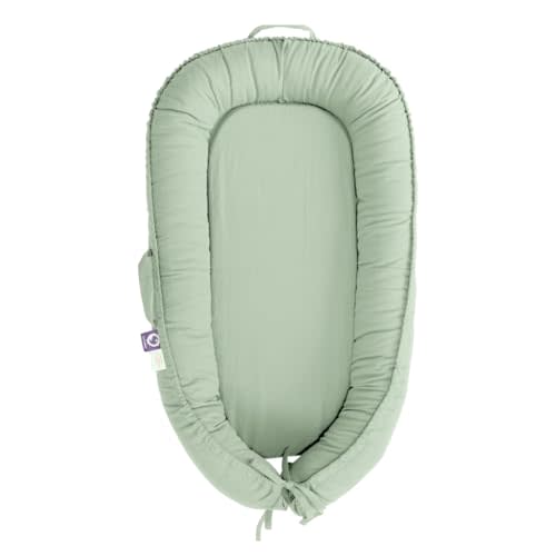 CooCooBaby Infant Lounger, Baby Nest Cover for Baby Girls & Boys, Newborn Essentials for Baby 0-12 Months, 100% Cotton Breathable (Spring_Green)