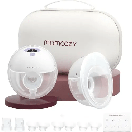 Momcozy M5 Hands-Free Wearable Breast Pump, Double-Sealed Flange for Baby-Like Comfort, 3 Modes & 9 Suction Levels, Portable Electric Pump – 24mm, 2-Pack Lilac