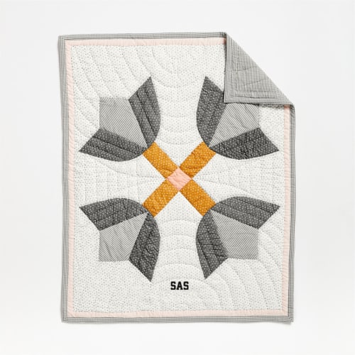Personalized Gee's Bend Little Sassy Patchwork Organic Cotton Baby Crib Quilt