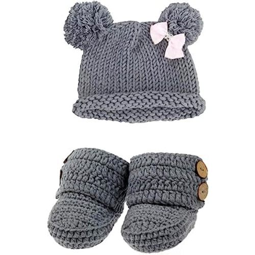 zefen Knit Crochet Baby Booties Newborn Socks Handmade Shoes Deep