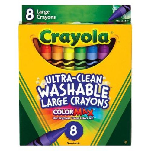 Crayola 8ct Washable Large Crayons Toddler School Supplies Classroom Essentials for Elementary Teachers Coloring Gift Ages 3+