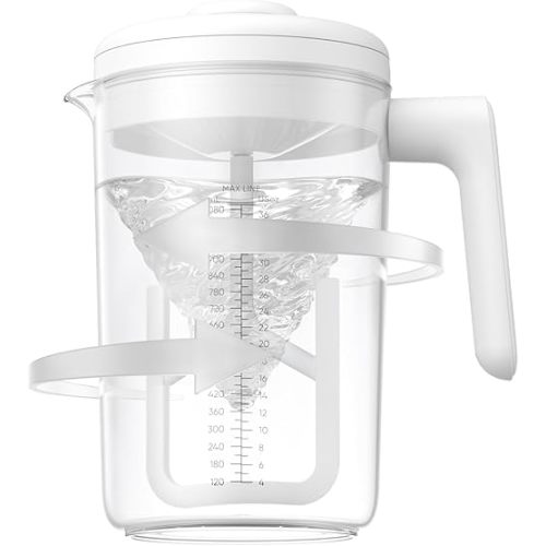Electric Formula Pitcher, 36 oz Baby Formula Mixing Pitcher, Automatic Baby Formula Mixer, Bidirectional Stirring Breastmilk Pitcher, Locking Lid Smooth Formula Maker Milk Storage for Fridge(White)