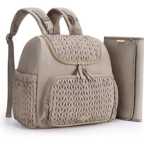 mommore Diaper Bag Small Diaper Backpack Stylish Baby Backpacks Travel Mini Maternity Bags with Insulated Pockets, Changing Pad, Stroller Straps