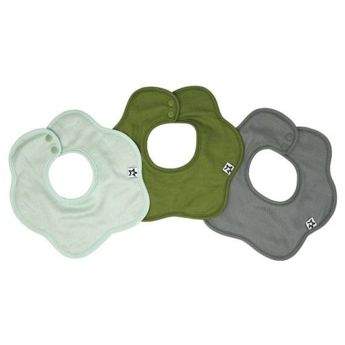 Tiny Twinkle Roundabout Baby Drool Bibs 3-Pack, 360 Rotating Waterproof and Absorbent Teething Bibs (Boy Set Sage 3-Pack)