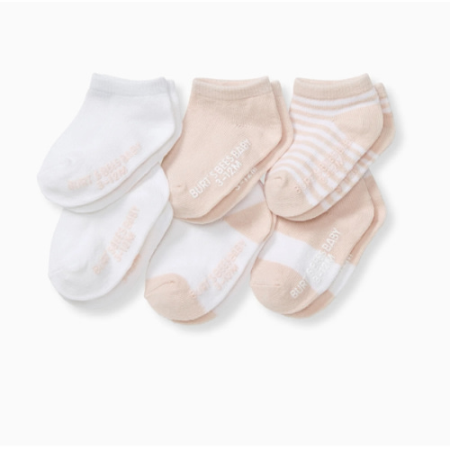 Solid & Stripes Organic Cotton Baby Ankle Socks 6 Pack - Ranunculus – Burt's Bees Baby