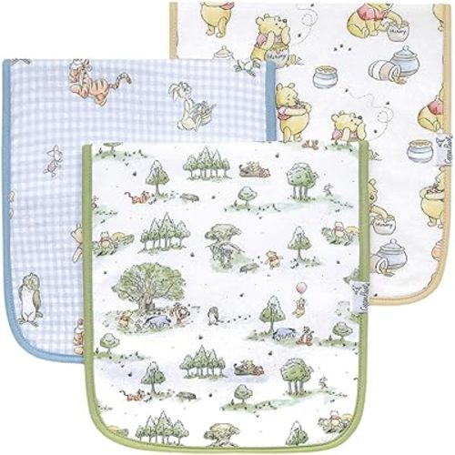Copper Pearl Baby Burp Cloth Large 21''x10'' Size Premium Absorbent Triple Layer 3-Pack Gift Set Hundred Acre Wood