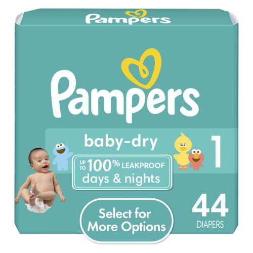 Pampers Baby Dry Baby Diapers Size 1, 44 Count (Select for More Options)