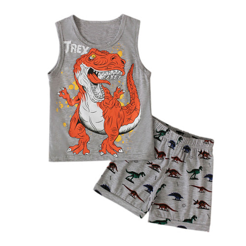 Odeerbi Baby Boys Clothes Baby Outfits Shirts Sets Boys Dinosaur Print Short-sleeved Top + Shorts Two-piece Children's Suit