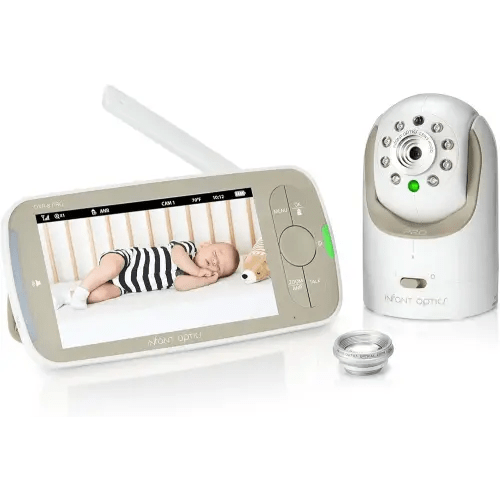 Infant Optics DXR-8 PRO Video Baby Monitor, 720P HD Resolution 5" Display, Patented A.N.R. (Active Noise Reduction), No WiFi, Pan Tilt Zoom, and Interchangeable Lenses