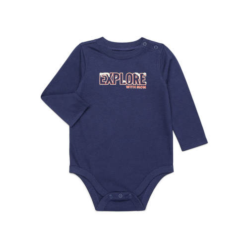 Garanimals Baby Boys Holiday Graphic Print Bodysuit with Long Sleeves, Sizes 0-24M